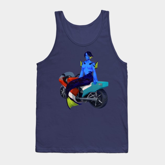 Biker Royal Tang Mermaid Tank Top by banditotees